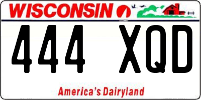 WI license plate 444XQD