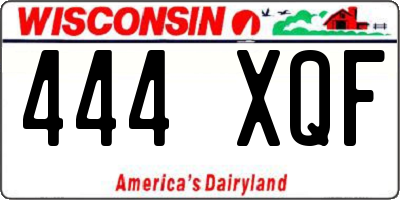 WI license plate 444XQF