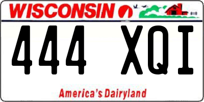 WI license plate 444XQI