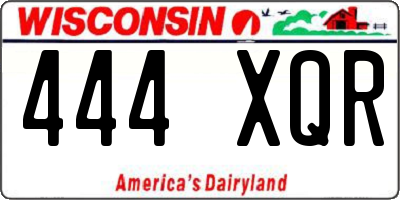 WI license plate 444XQR