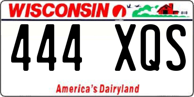 WI license plate 444XQS