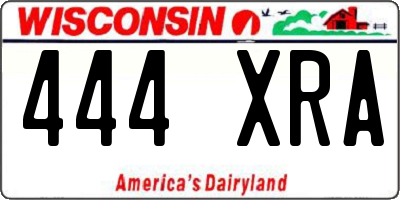 WI license plate 444XRA