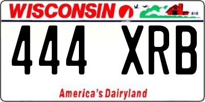 WI license plate 444XRB