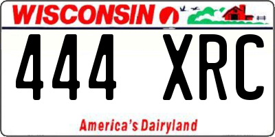 WI license plate 444XRC