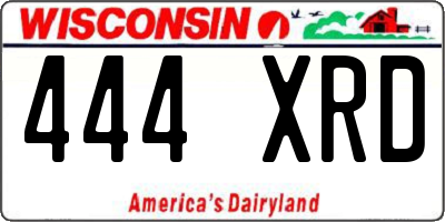 WI license plate 444XRD