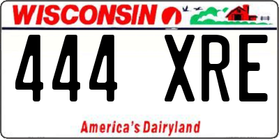 WI license plate 444XRE