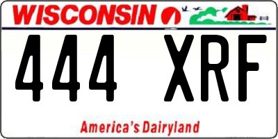 WI license plate 444XRF