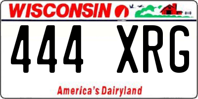 WI license plate 444XRG