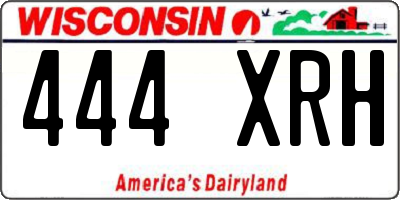 WI license plate 444XRH