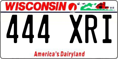 WI license plate 444XRI