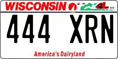 WI license plate 444XRN