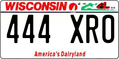 WI license plate 444XRO