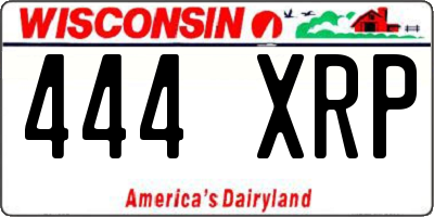 WI license plate 444XRP