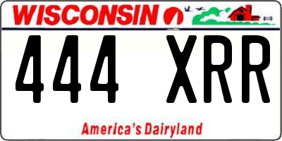 WI license plate 444XRR