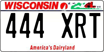 WI license plate 444XRT
