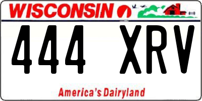 WI license plate 444XRV