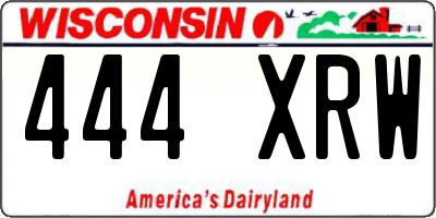 WI license plate 444XRW