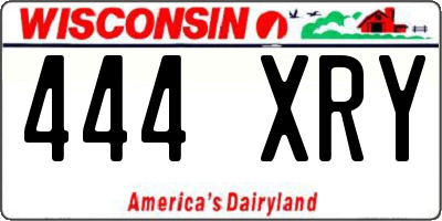WI license plate 444XRY