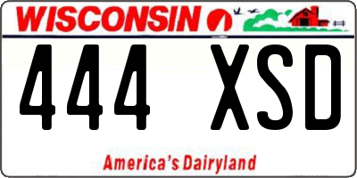 WI license plate 444XSD
