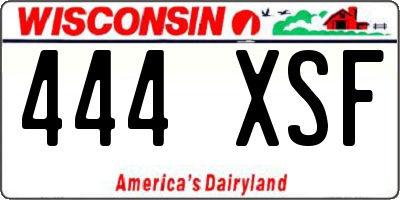 WI license plate 444XSF