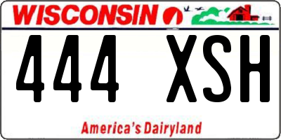 WI license plate 444XSH