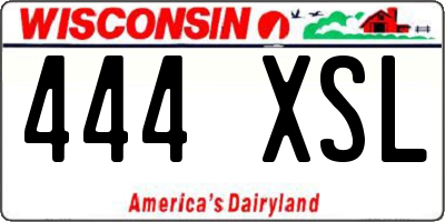 WI license plate 444XSL