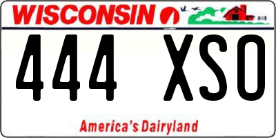WI license plate 444XSO