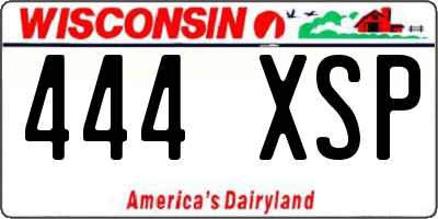 WI license plate 444XSP