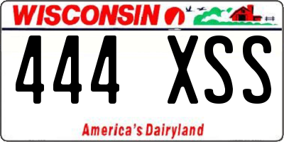 WI license plate 444XSS