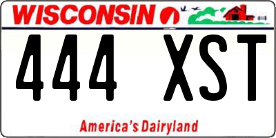 WI license plate 444XST