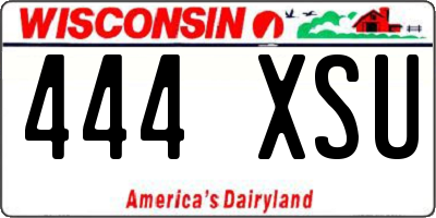 WI license plate 444XSU
