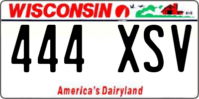 WI license plate 444XSV