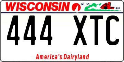 WI license plate 444XTC