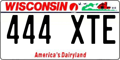 WI license plate 444XTE