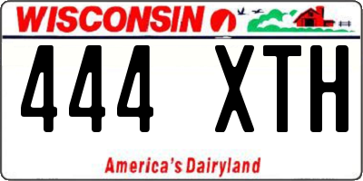 WI license plate 444XTH