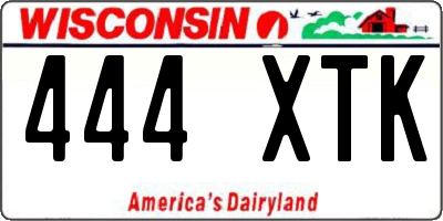 WI license plate 444XTK