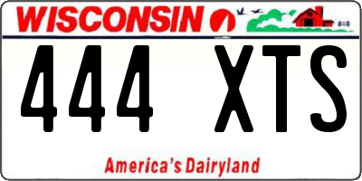 WI license plate 444XTS