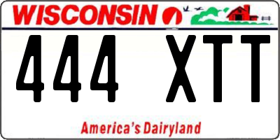 WI license plate 444XTT