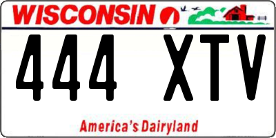 WI license plate 444XTV