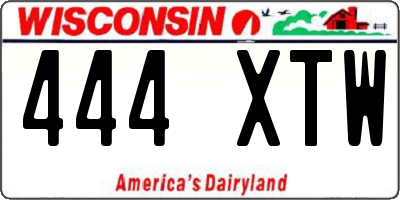 WI license plate 444XTW