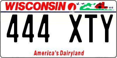 WI license plate 444XTY