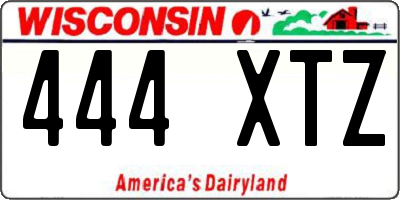 WI license plate 444XTZ