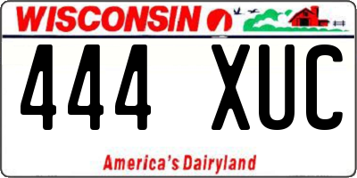 WI license plate 444XUC