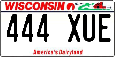 WI license plate 444XUE