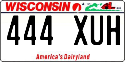 WI license plate 444XUH