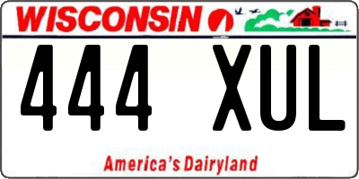 WI license plate 444XUL