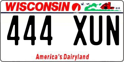 WI license plate 444XUN