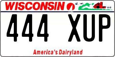 WI license plate 444XUP