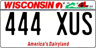 WI license plate 444XUS