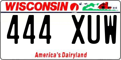 WI license plate 444XUW